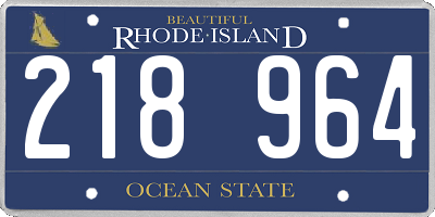 RI license plate 218964