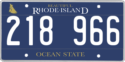 RI license plate 218966