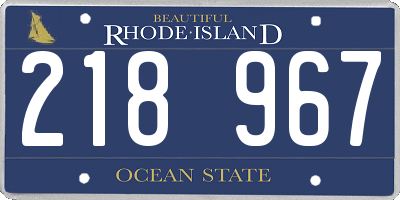 RI license plate 218967
