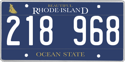 RI license plate 218968