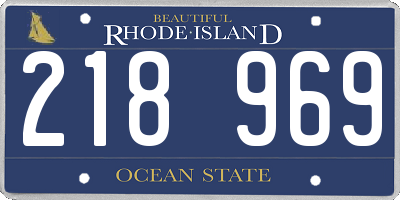RI license plate 218969