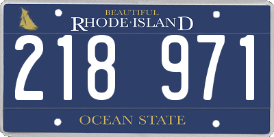 RI license plate 218971