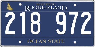 RI license plate 218972