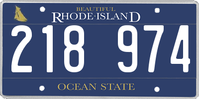 RI license plate 218974
