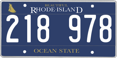 RI license plate 218978