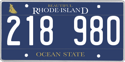 RI license plate 218980