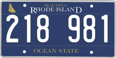 RI license plate 218981