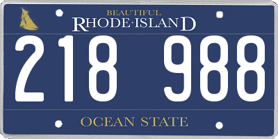 RI license plate 218988