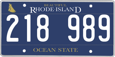 RI license plate 218989