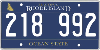 RI license plate 218992