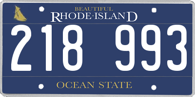 RI license plate 218993