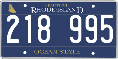 RI license plate 218995