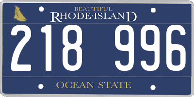 RI license plate 218996