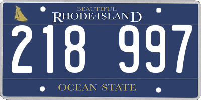 RI license plate 218997