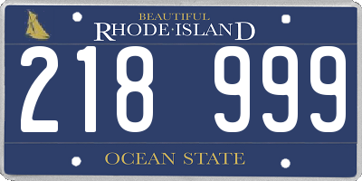 RI license plate 218999