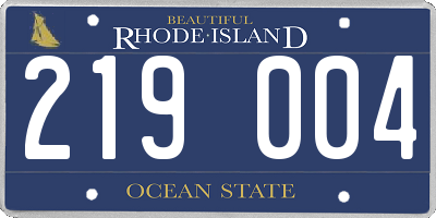 RI license plate 219004