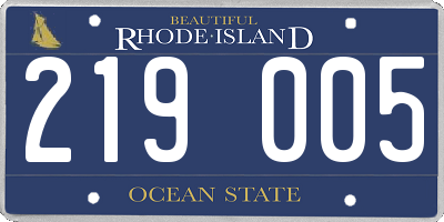 RI license plate 219005
