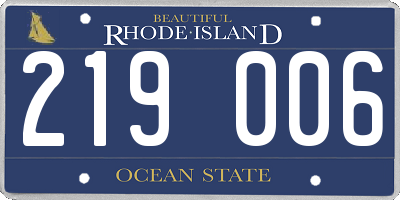 RI license plate 219006