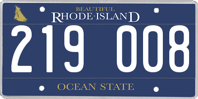 RI license plate 219008