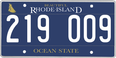 RI license plate 219009