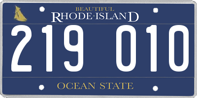 RI license plate 219010