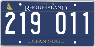 RI license plate 219011