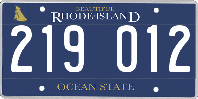 RI license plate 219012