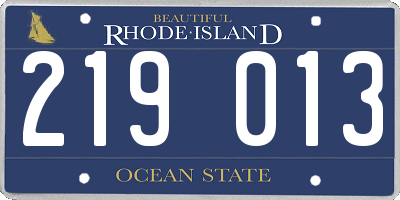 RI license plate 219013