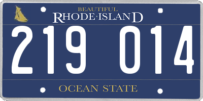 RI license plate 219014