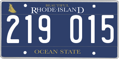 RI license plate 219015