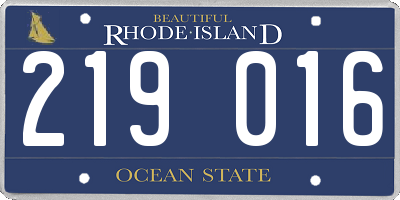 RI license plate 219016