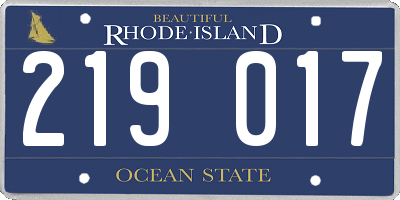 RI license plate 219017