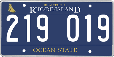 RI license plate 219019