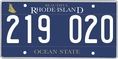 RI license plate 219020