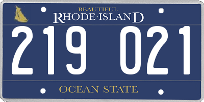 RI license plate 219021
