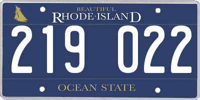 RI license plate 219022