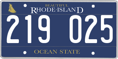 RI license plate 219025