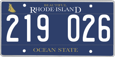 RI license plate 219026