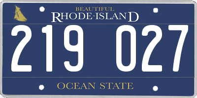 RI license plate 219027