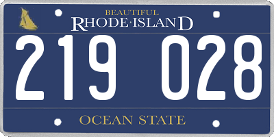 RI license plate 219028