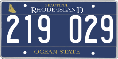 RI license plate 219029