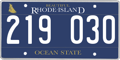 RI license plate 219030