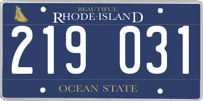 RI license plate 219031