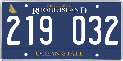 RI license plate 219032