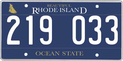 RI license plate 219033