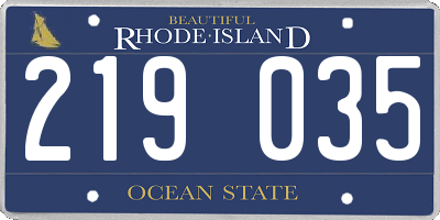 RI license plate 219035