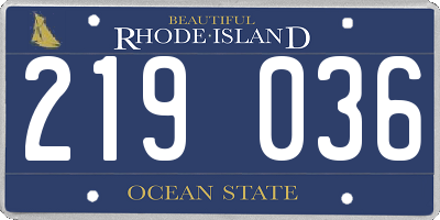 RI license plate 219036