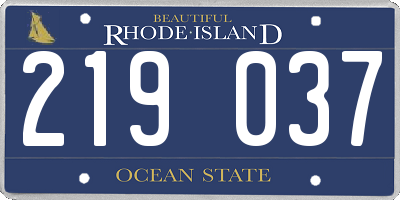 RI license plate 219037