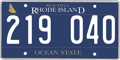 RI license plate 219040