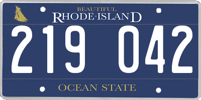 RI license plate 219042